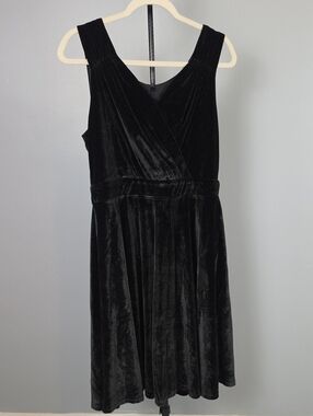 Grace Karin Black Velvet A-Line Dress, Size L
